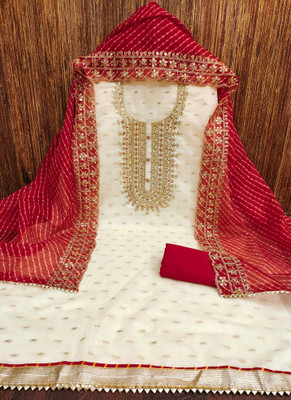 NEWHLSILKMILLS Pure Cotton Embroidered Salwar Suit Material