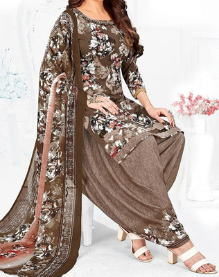 HK ETHNICSTORE Crepe Printed Kurta & Patiyala Material