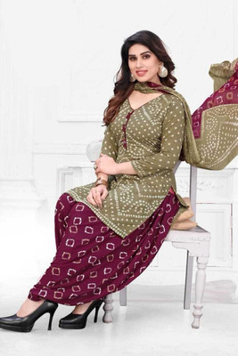 SIMPLYETHNIC Crepe Printed Kurta & Churidar Material