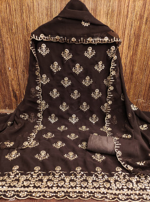 M FASHION Georgette Embroidered Salwar Suit Material
