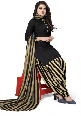 Poojagroup fashion Crepe Solid, Striped Salwar Suit Material