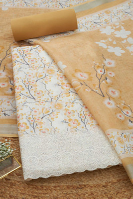 soch Linen Floral Print Salwar Suit Material