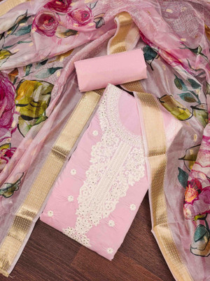 Tasrika Cotton Silk Embroidered Salwar Suit Material