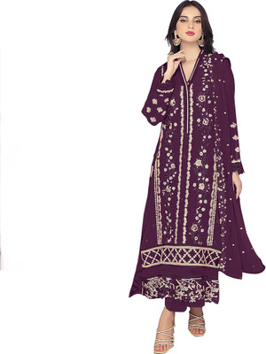 Fijyfab Georgette Embroidered Salwar Suit Material