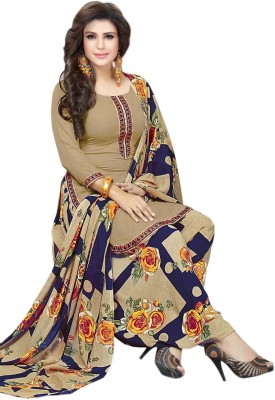 S Creation Crepe Floral Print Salwar Suit Material