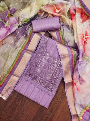 Kimisha Cotton Silk Embroidered Salwar Suit Material