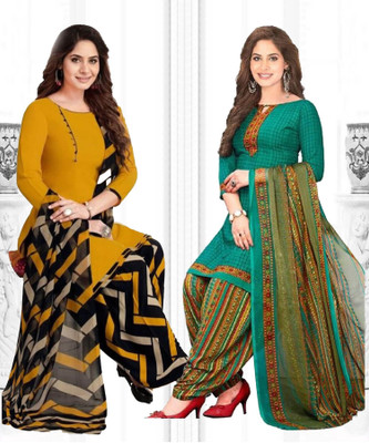 INITHI Crepe Printed Salwar Suit Material