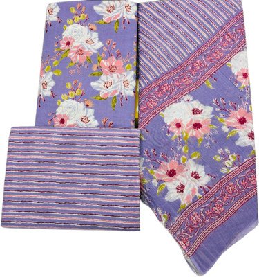 KWATCHI Pure Cotton Floral Print Salwar Suit Material