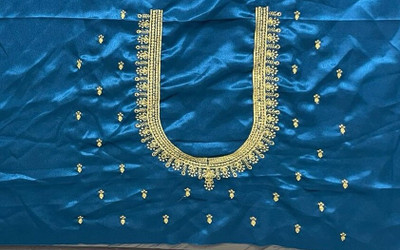 SOUNDARYA SILK Silk Blend Embroidered Blouse Material