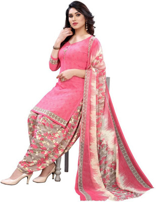 ANJAVI FASHION Crepe Solid, Floral Print, Printed, Geometric Print Salwar Suit Material