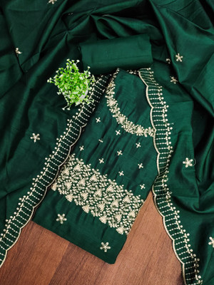 M FASHION Art Silk Embroidered Salwar Suit Material