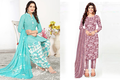 SIMPLYETHNIC Crepe Printed Salwar Suit Material