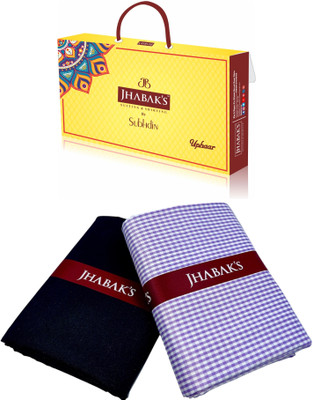 JHABAK'S Polyester Solid, Checkered Shirt & Trouser Fabric