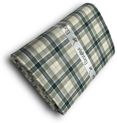 RSIHTEY Cotton Blend Checkered Shirt Fabric