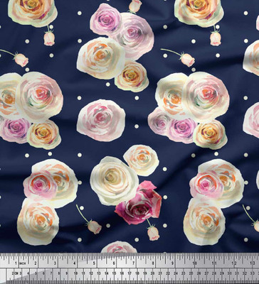Soimoi Pure Cotton Floral Print Multi-purpose Fabric