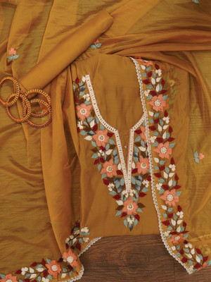 Jaipur Kurti Pure Silk Embroidered Salwar Suit Material