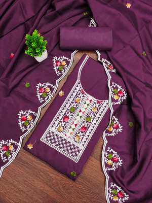 ShopGlobal Chiffon Embroidered Salwar Suit Material