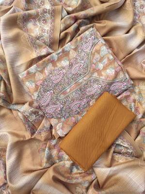 ABODH COLOURS Wool Embroidered Salwar Suit Material