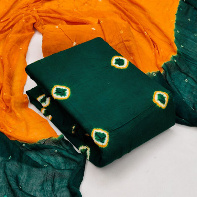 VED CREATION Cotton Blend Solid Kurta & Churidar Material