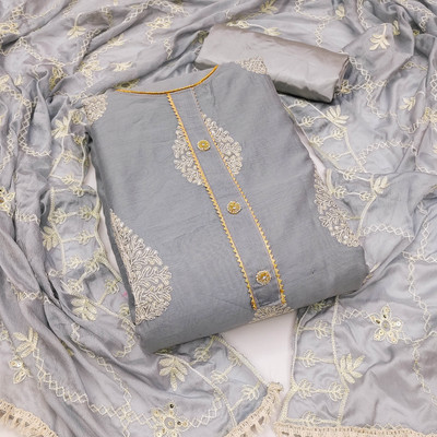 Divastri Cotton Silk Embroidered Salwar Suit Material
