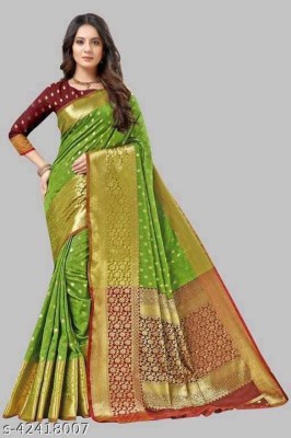 VITRAG ENTERPRISE Self Design Bollywood Art Silk Saree(Light Green)