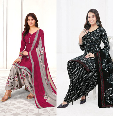 SIMPLYETHNIC Crepe Self Design Salwar Suit Material