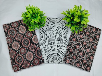 MEHAK PRETTY CLOTHES Pure Cotton Printed, Self Design, Colorblock Blouse Material