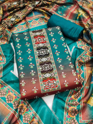 FLAPION CREATION Art Silk Graphic Print Salwar Suit Material