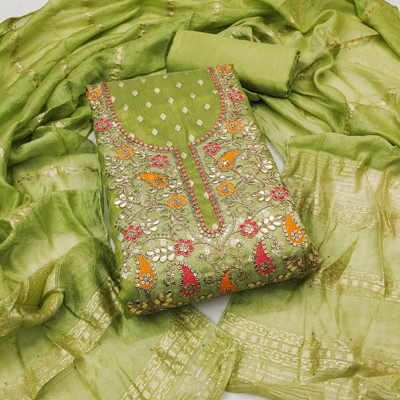 Divastri Silk Blend Embroidered Salwar Suit Material