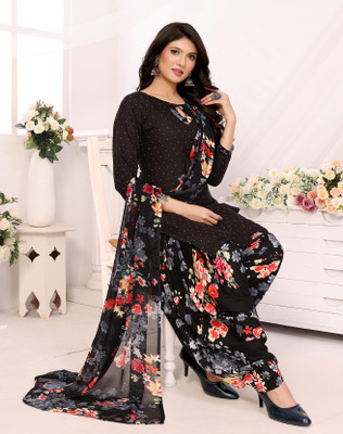 SIMPLYETHNIC Crepe Self Design Salwar Suit Material