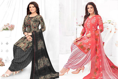 laxmi creation Crepe Printed Salwar Suit Material