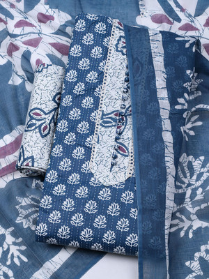 Meena Bazaar Cotton Blend Embroidered Salwar Suit Material