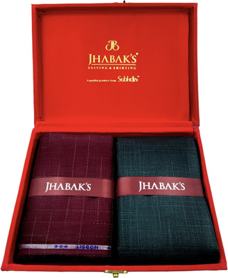 JHABAK'S Pure Cotton Solid, Self Design Shirt & Trouser Fabric