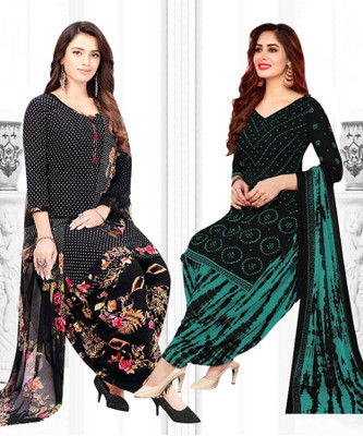 INITHI Crepe Printed Salwar Suit Material