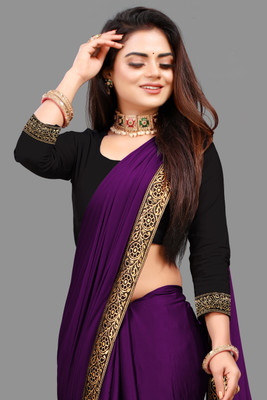 ENCLIQ Lycra Blend Solid, Self Design Blouse Material