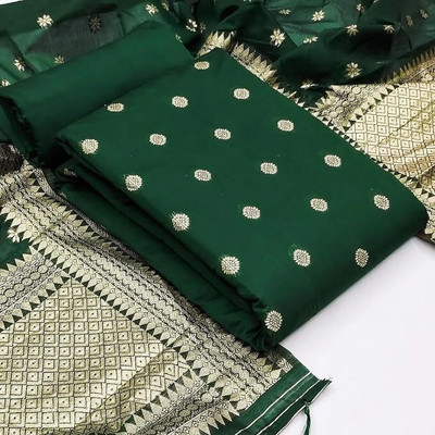 MAPRI Art Silk Embroidered Salwar Suit Material