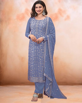 Dealbazaars Corporation Silk Blend Embroidered, Embellished, Self Design Salwar Suit Material