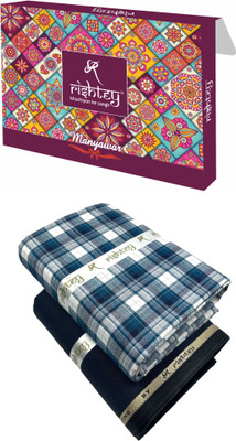 Rishtey Cotton Blend Solid, Checkered Shirt & Trouser Fabric
