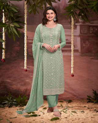 Dealbazaars Corporation Silk Blend Embroidered, Embellished, Self Design Salwar Suit Material