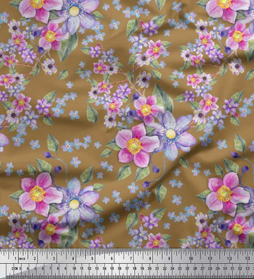 Soimoi Pure Cotton Floral Print Multi-purpose Fabric