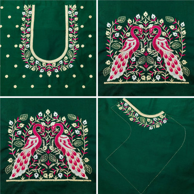 RAJVILASH Cotton Silk Embroidered Blouse Material