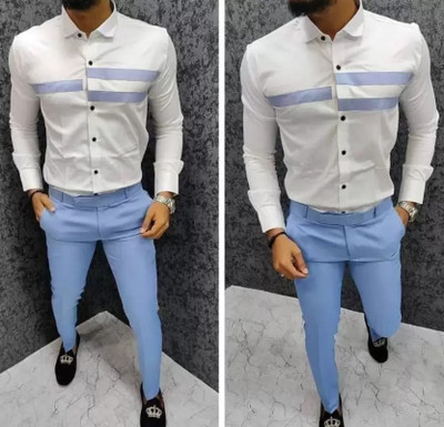 Rbb Polycotton Colorblock Shirt & Trouser Fabric