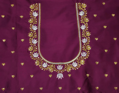 Vraj Fashion Art Silk Embroidered Blouse Material