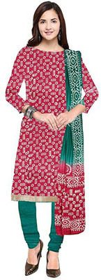 Bombay Buta Cotton Blend Dyed, Printed, Self Design Salwar Suit Material