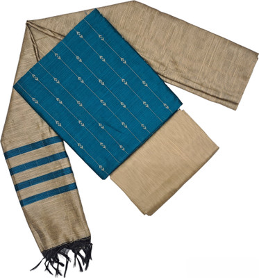 SHREE MAHAVEER HANDLOOMS Cotton Silk Self Design Salwar Suit Material