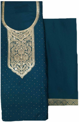Soul Essence Cotton Blend Embroidered Salwar Suit Material