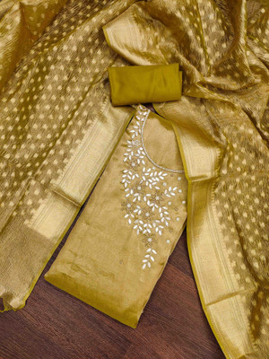 Blissta Viscose Rayon Embellished Salwar Suit Material