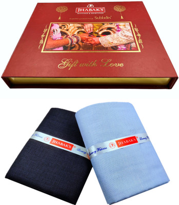 JHABAK'S Cotton Blend Self Design Shirt & Trouser Fabric
