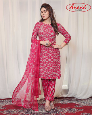 Anand Sarees Crepe Floral Print Salwar Suit Material