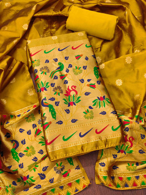 Divastri Silk Blend Self Design Salwar Suit Material